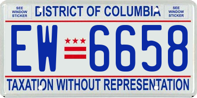 DC license plate EW6658