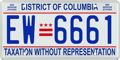 DC license plate EW6661