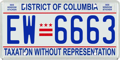 DC license plate EW6663