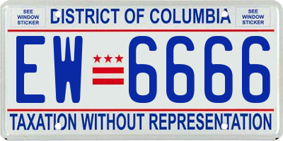 DC license plate EW6666