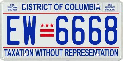 DC license plate EW6668