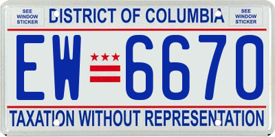 DC license plate EW6670