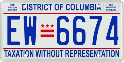 DC license plate EW6674