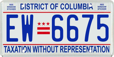 DC license plate EW6675