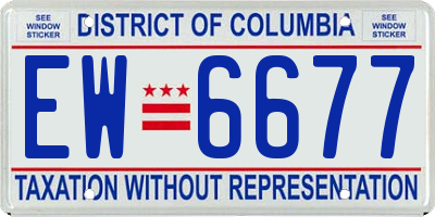 DC license plate EW6677
