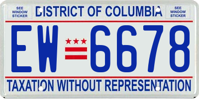 DC license plate EW6678