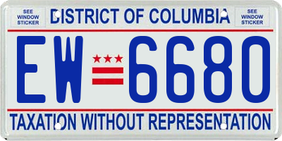 DC license plate EW6680