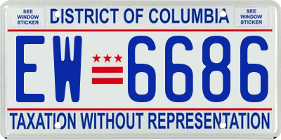 DC license plate EW6686