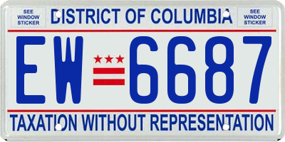 DC license plate EW6687