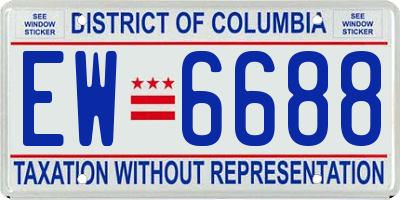 DC license plate EW6688