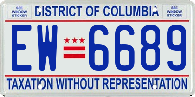 DC license plate EW6689