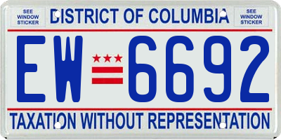 DC license plate EW6692