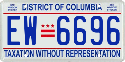DC license plate EW6696