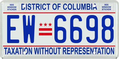 DC license plate EW6698