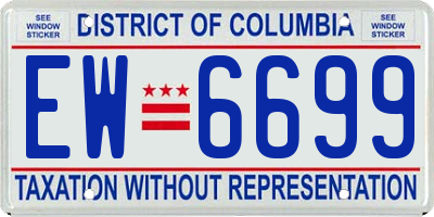 DC license plate EW6699