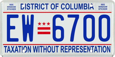 DC license plate EW6700