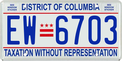 DC license plate EW6703