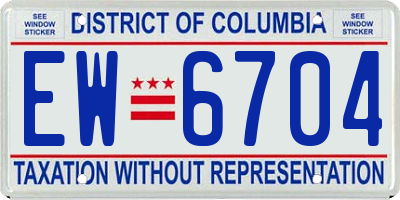 DC license plate EW6704