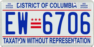 DC license plate EW6706