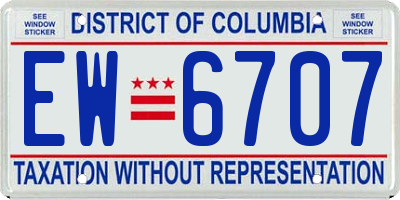 DC license plate EW6707