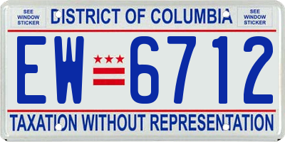 DC license plate EW6712