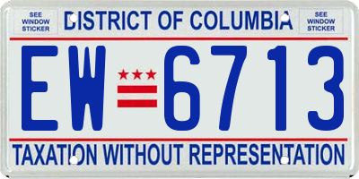 DC license plate EW6713