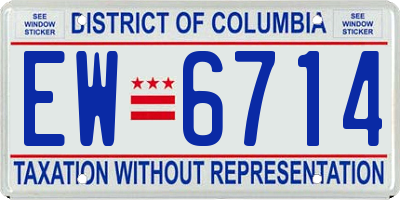 DC license plate EW6714