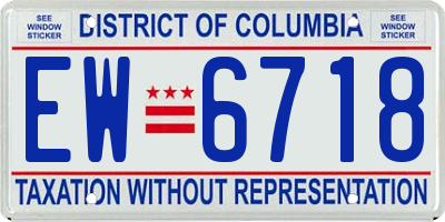 DC license plate EW6718