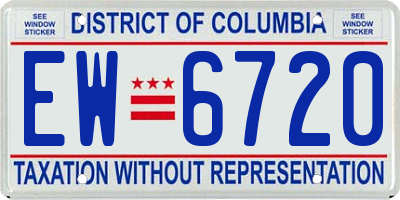 DC license plate EW6720