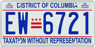 DC license plate EW6721
