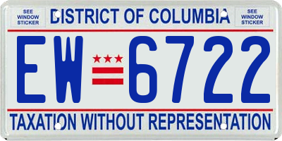DC license plate EW6722