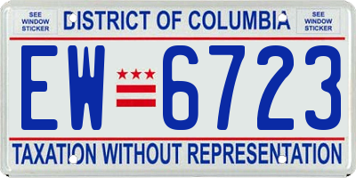 DC license plate EW6723