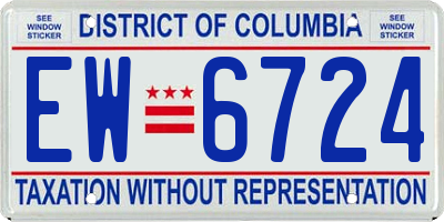 DC license plate EW6724
