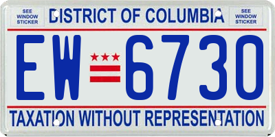 DC license plate EW6730