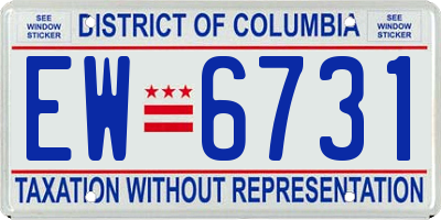 DC license plate EW6731