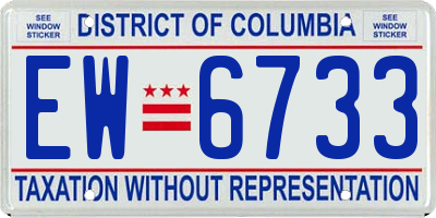 DC license plate EW6733
