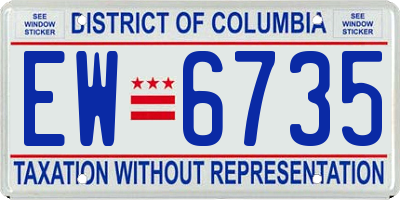 DC license plate EW6735