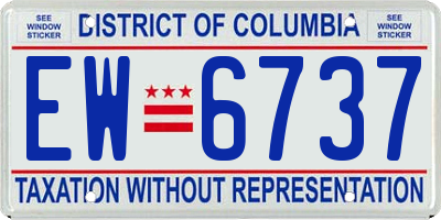 DC license plate EW6737