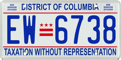 DC license plate EW6738