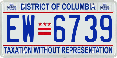 DC license plate EW6739