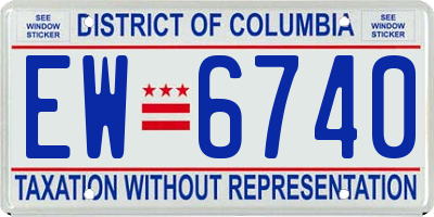 DC license plate EW6740