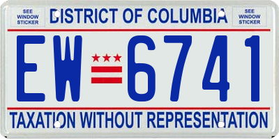 DC license plate EW6741