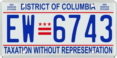 DC license plate EW6743