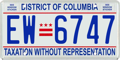 DC license plate EW6747