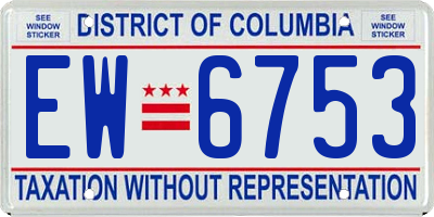 DC license plate EW6753