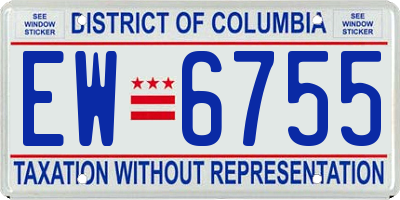 DC license plate EW6755