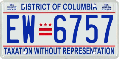DC license plate EW6757