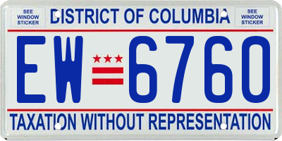 DC license plate EW6760