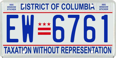 DC license plate EW6761