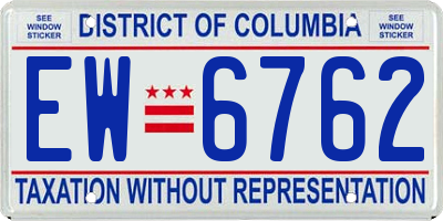 DC license plate EW6762